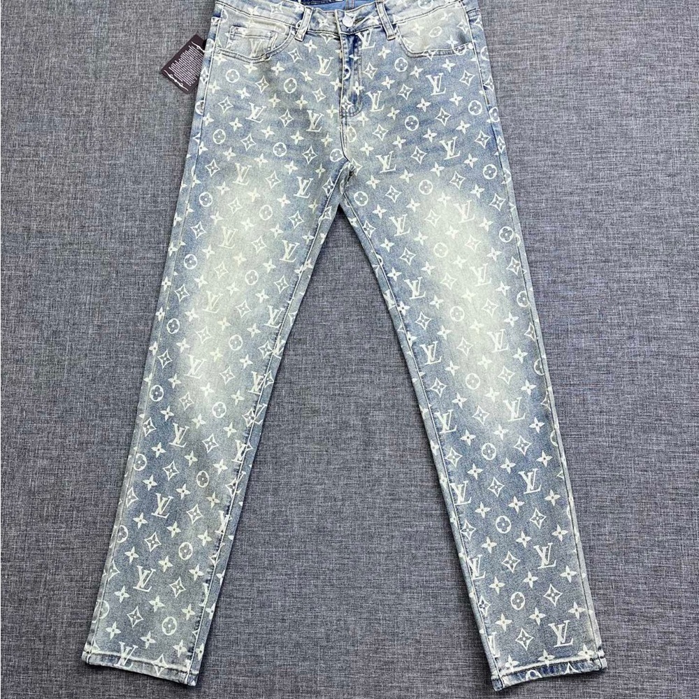 Louis Vuitton Light Blue Monogram Straight Jeans